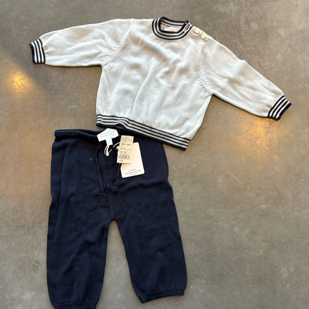 Barney’s New York baby boy sweater outfit